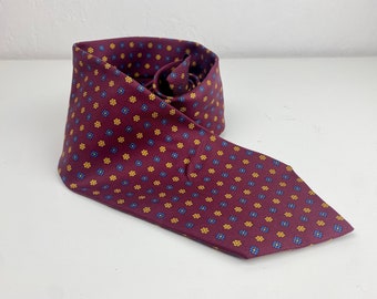 cravate vintage en soie de Microelecttrica Scientifica cravate d’affaires, petite fleur Cravate col, cravate homme, cravate bordeaux Homme