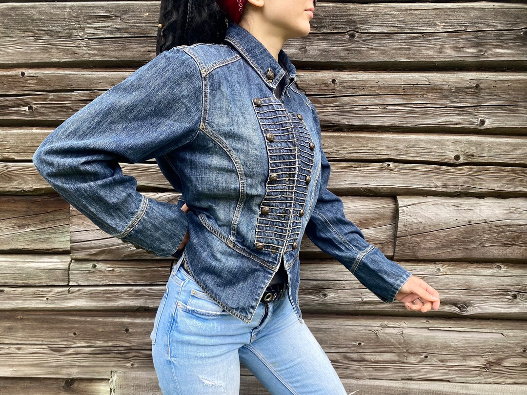 Ameri（アメリ）の「DENIM NAPOLEON LIKE JACKET（その他