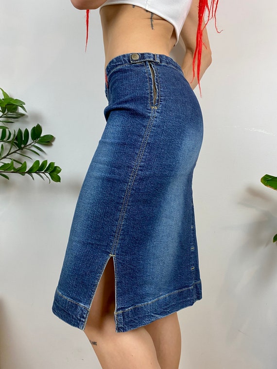 Miss Sixty Skirt, denim bottoms, Blue vintage mid… - image 2