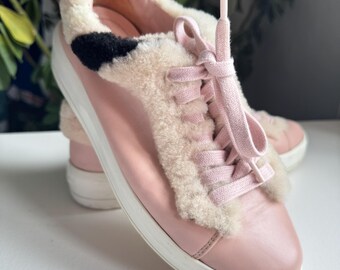 PRADA pink sherpa sneakers Size 37.5