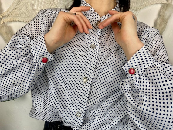White blue polka dot shirt from MARICLE LOUISE ar… - image 2