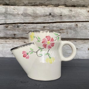 Vintage England Shaving Mug for brush cottage floral flower design hand painted