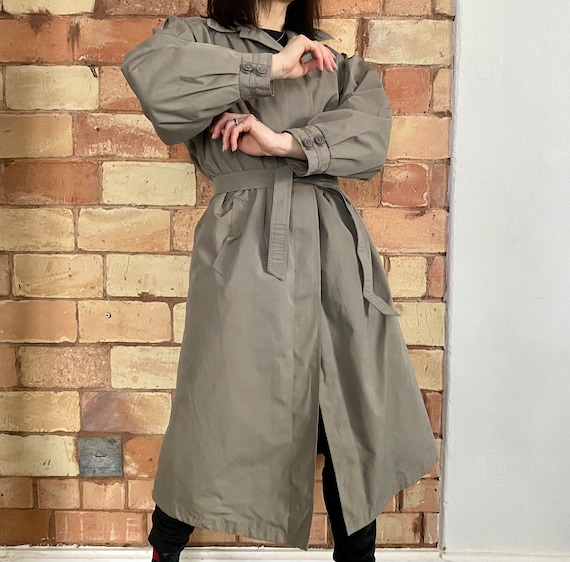 Gray Trench Coat 80's From HIL Design Czechoslovakia, Baloon
