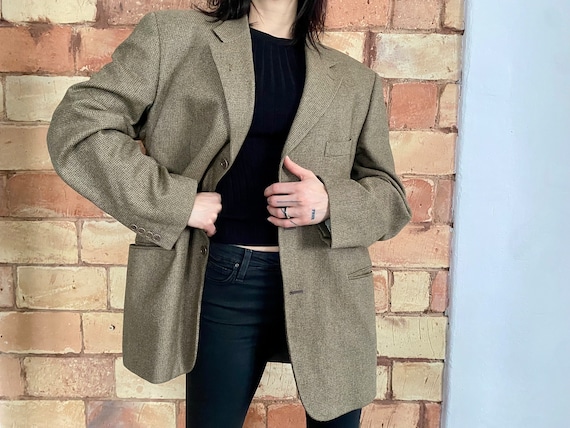 Vintage Wool Blazer - CONTE di ROMA - Soft Green Jacket, Size 54