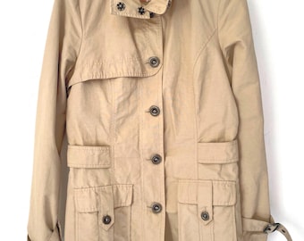 Vintage Panelled Beige Trenchcoat - Größe M
