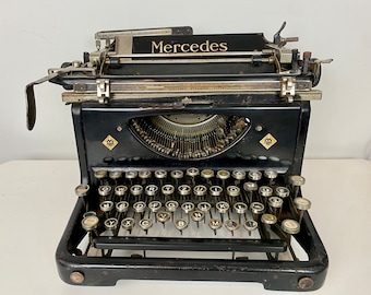 Zeldzame jaren 20 MERCEDES typemachine, zware vintage schrijfmachine, geweldig displayobject, rustiek, heeft onderhoud en schoonmaak nodig voor gebruik