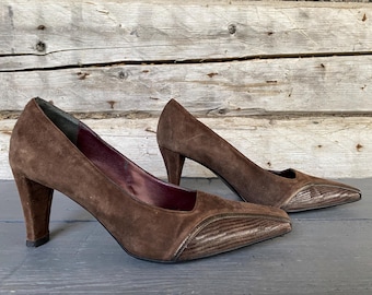 Vintage CELINE Paris Shoes Women's EUR 38 Pump in Authentic Brown