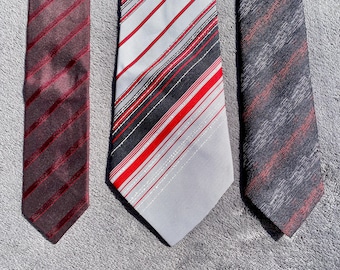 Rood gestreepte stropdas SET / retro Collectie TIE Herenstropdas Klassieke gentleman kunstuitdrukking
