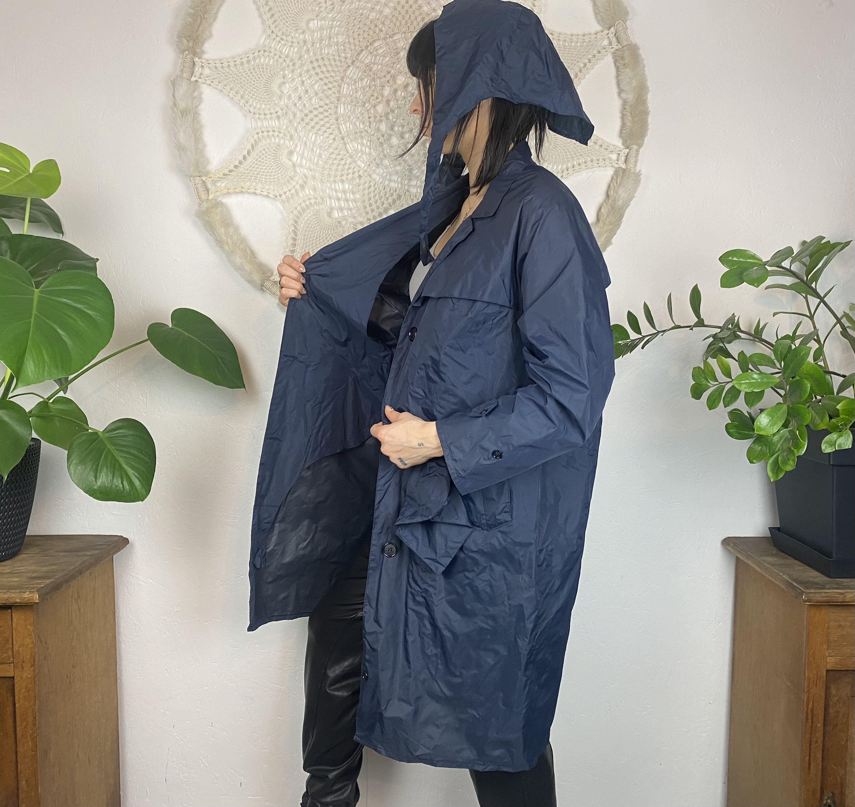 Vintage nylon raincoat sales