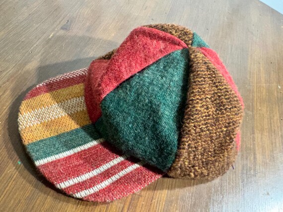 Wool patchwork baseball cap, colourful fun woolen… - image 6