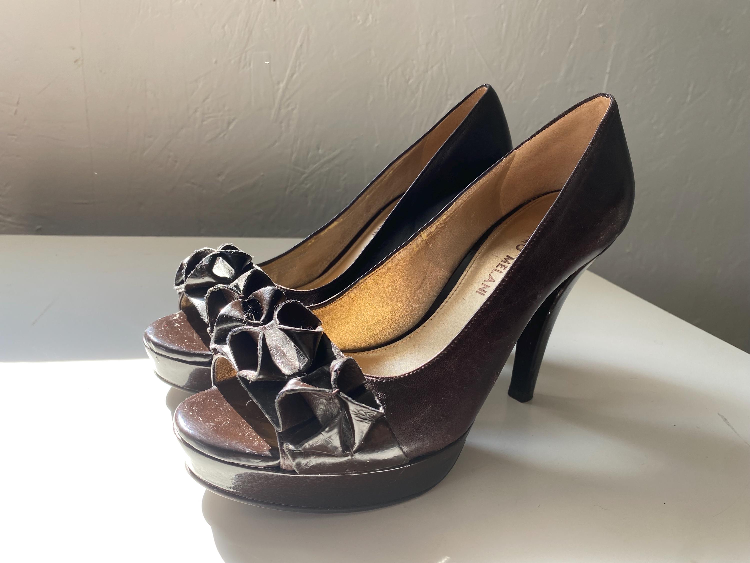 Antonio Melani Ruffled Open Toe Platform Heels - Size 7M - Etsy display picture 1