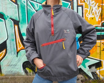 Retro SNOW CHANNEL Pullover Jacket: Sweden Design, Size M-L