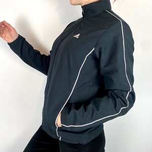 Chaqueta deportiva vintage de ADIDAS, color negro, cortavientos, estilo retro, talla 38, UK 12