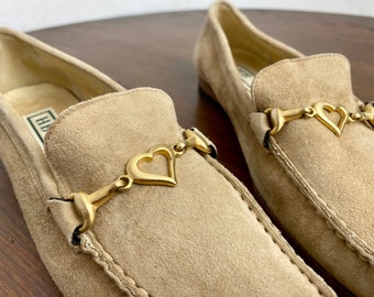 Arche Nubuck Leather Moccasins: Cognac Tan Loafers, Size 9  display picture 2