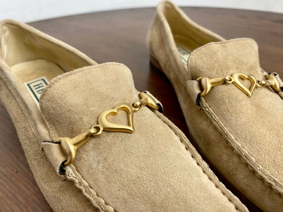 Vintage moccasins beige suede leather from HB mad… - image 1