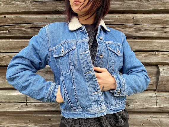 Cropped sherpa denim jacket hotsell