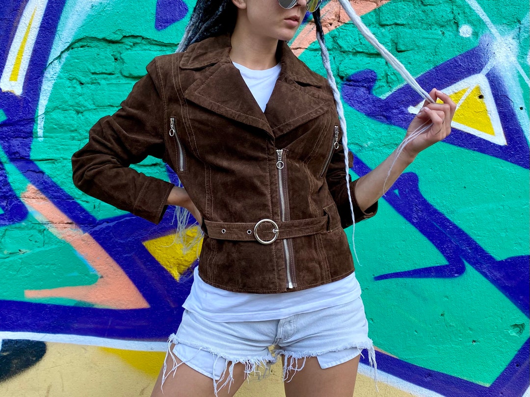 Brown Leather Vintage Jacket BLACK RIVET Vintage Bomber Jacket 90s Street Style Hipster Pilot Jacket Size XL Etsy UK