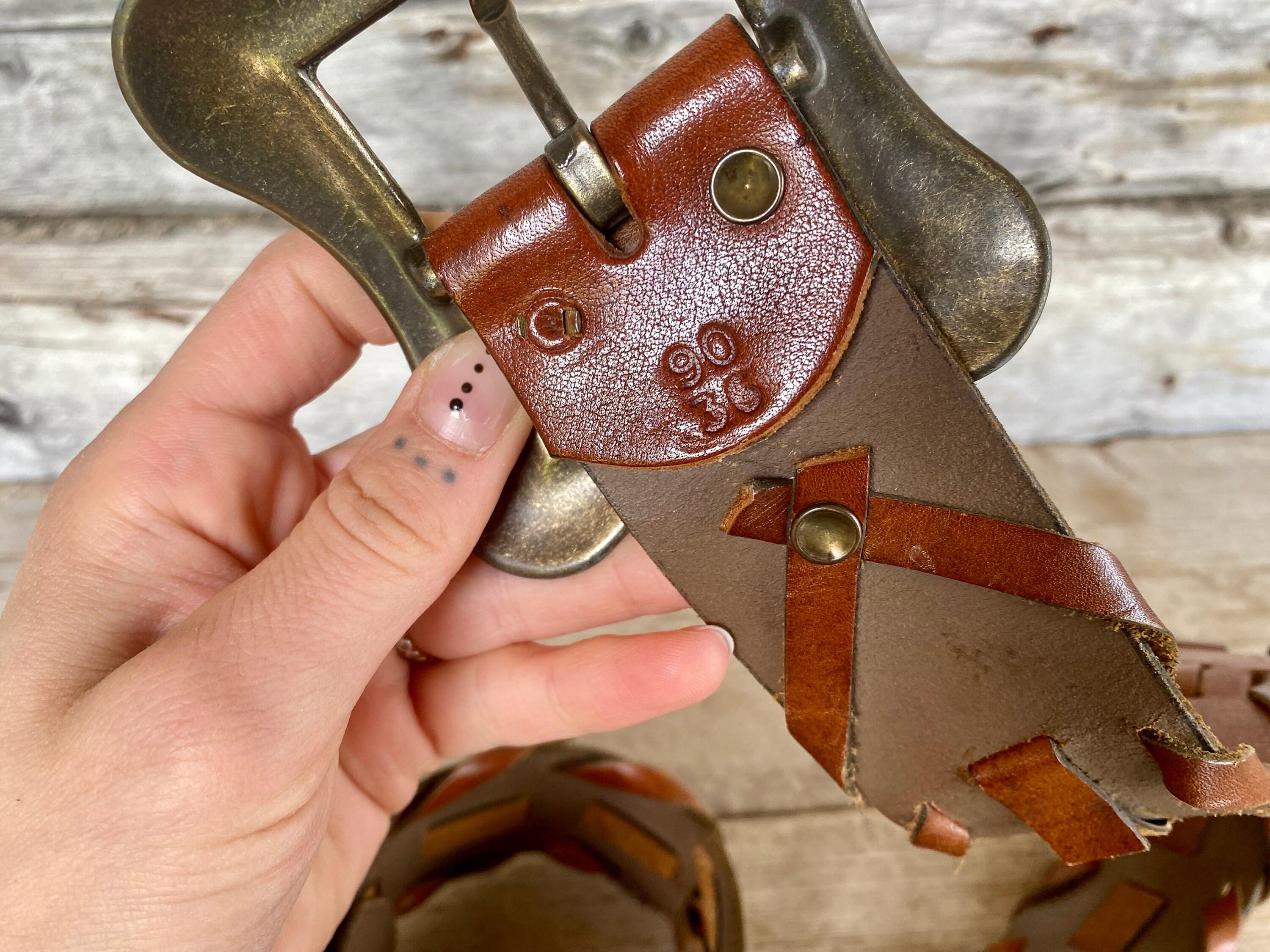 Vintage Hand Laced Leather Belt Woven Jute Inlay Brown Size 36 Boho 90s Brown Braided Leather Belt: Woven Boho Style, Fits up to  main image 4