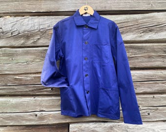 Vintage work wear, French labour indigo blue jacket , size S/M