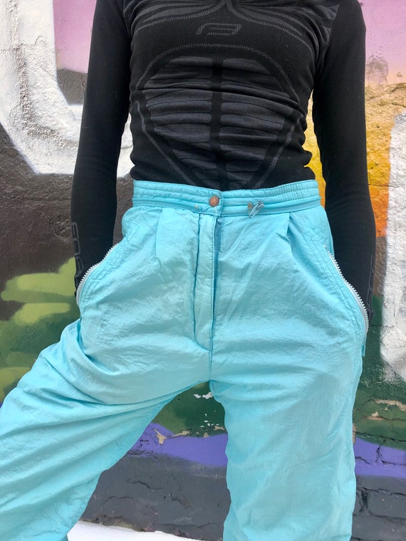 Vintage Ski Pants Bright Baby Blue Warm 