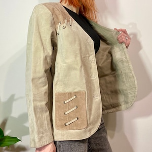 Patchwork leather jacket , western country jacket, boho hippie style, Boxy leather bomber, hipster, size M, 38