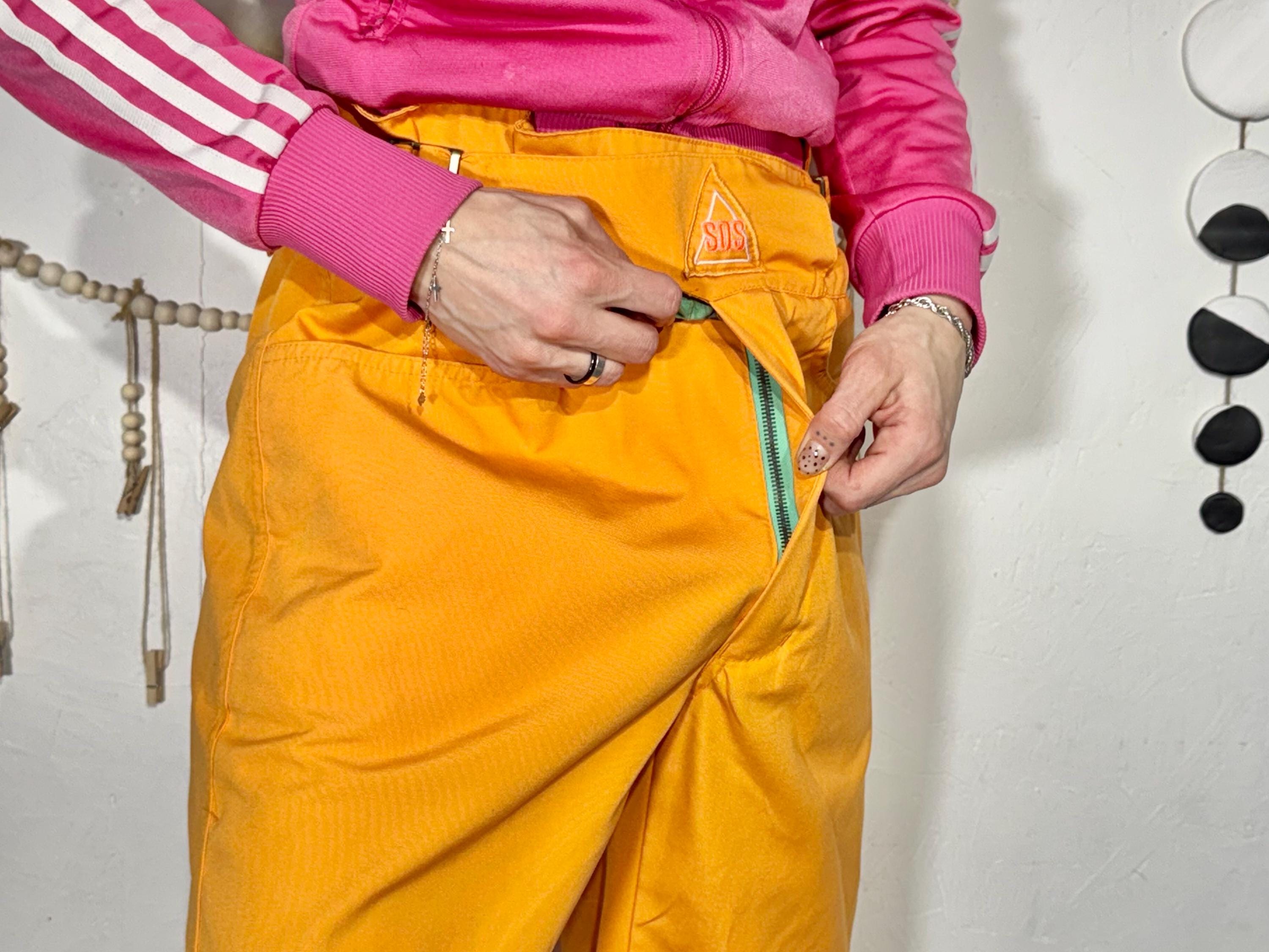 SOS スキーウェアズボン Vintage Orange SOS Ski Pants, Weather Protect Snowboarding Bottoms