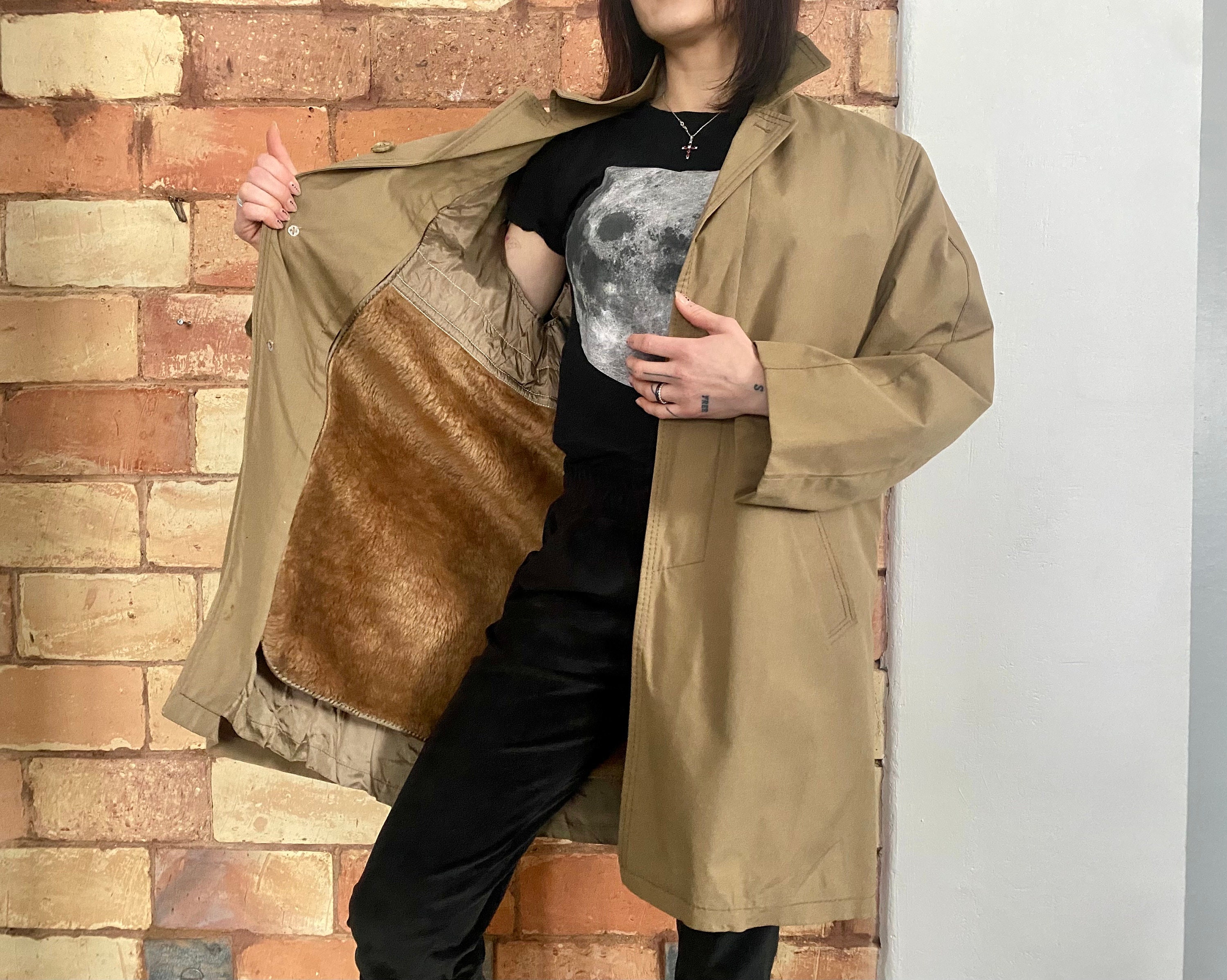ジャケット・アウター Wzip trench long padding coat Beige Ripstop trench coat brown