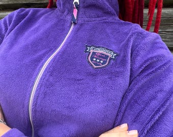 Vintage Catmandoo Purple Fleece Full Zip Hoodie Jacket XS/S Y2K Outdoor