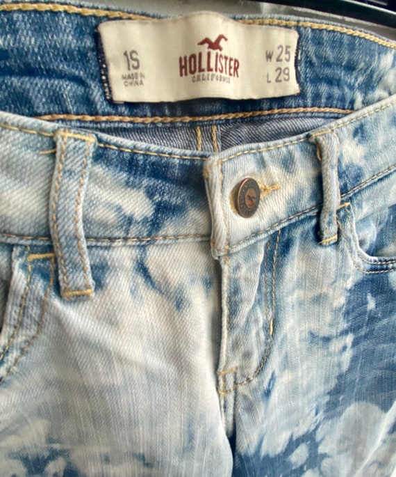 Restyled HOLLISTER Jeans, Tie Dye Jeans, Bleached Pattern, Wearable Art,  Unique Denim, Customized, Street Style, Size S -  Israel