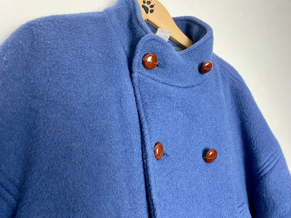 Double Breasted Wool Coat, Blue Wool Coat, Warm Coat, Winter Coat, Womens  Coat, Long Wool Coat, Plated Coat, Handmade Coat C1596 