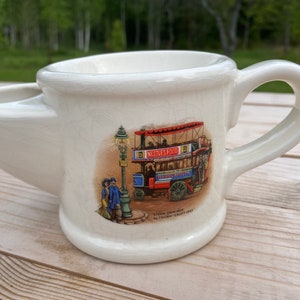 Vintage shaving mug from WADE England, Thorny Croft 1902 Steam Omnibus, train memorabilia, present for dad