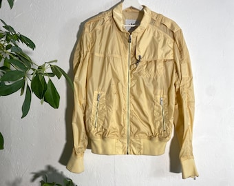 Blouson aviateur street style jaune vintage, taille M