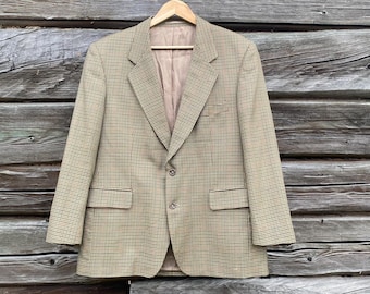 Men's Vintage BRIONI Roman Style Check Wool Blazer Jacket Size 44