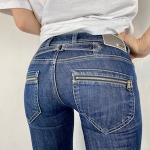 Vintage DIESEL Low Rise Jeans: Dark Blue Denim, Size 26