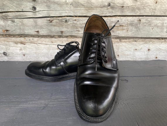 TEN POINTS Vintage Black Leather Formal Shoes, Men's Size 41