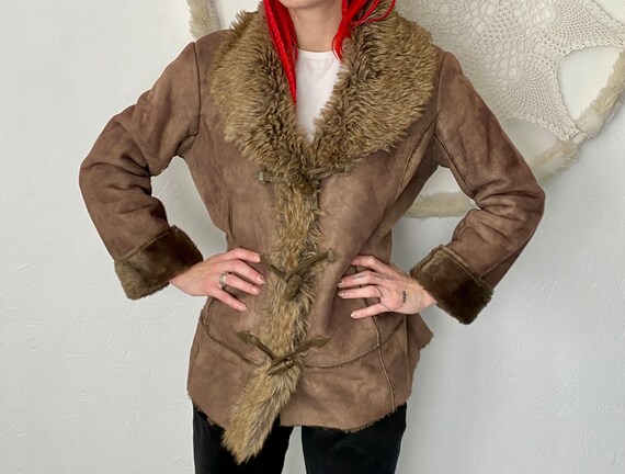 Vegan sherpa jacket top