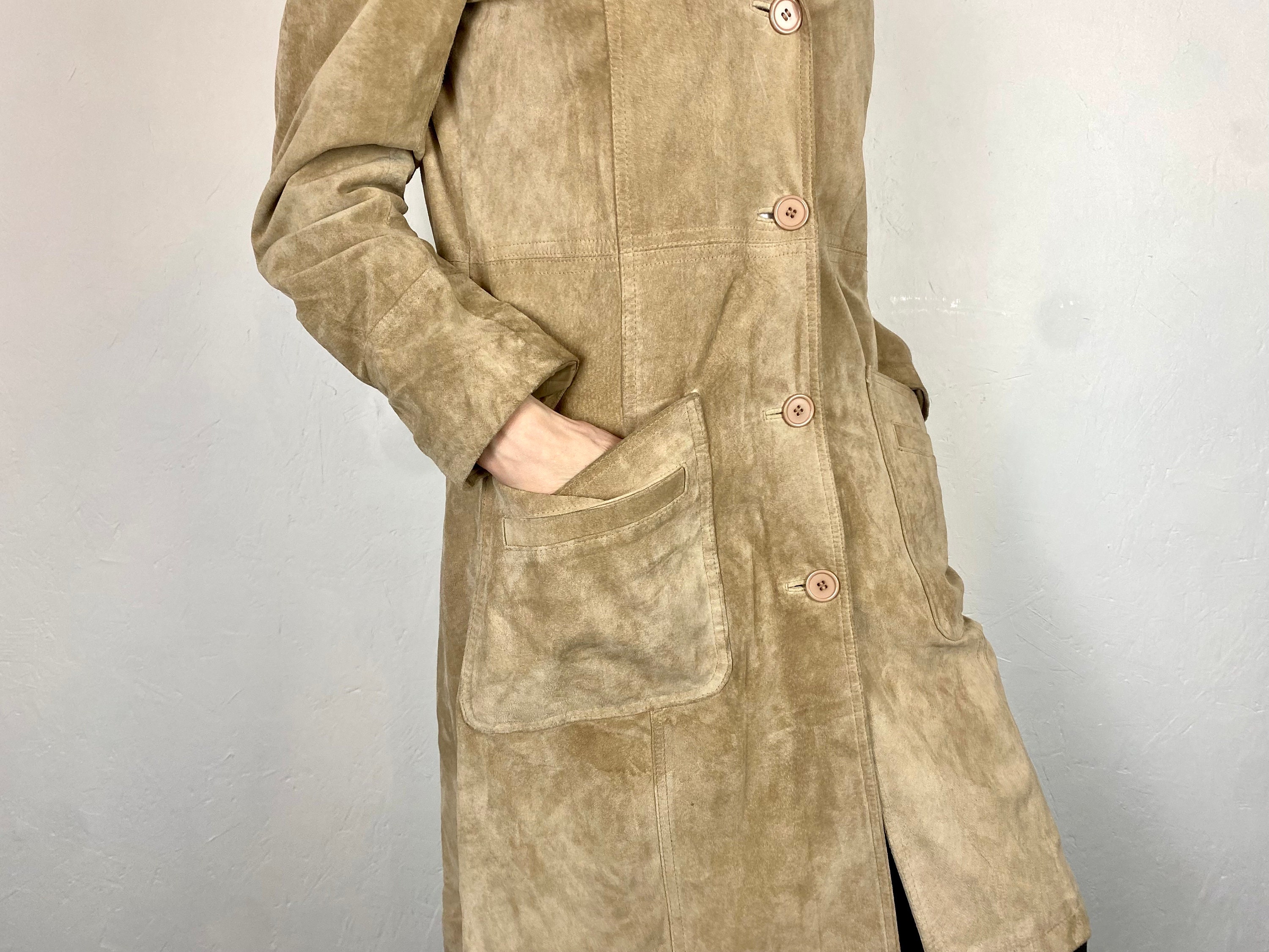 Leather Trench Coat “H&M” Y2K , Long Coat, Spring Vibe Leather Trench Coat “H&M” Y2K , Long Coat, Spring Vibe
