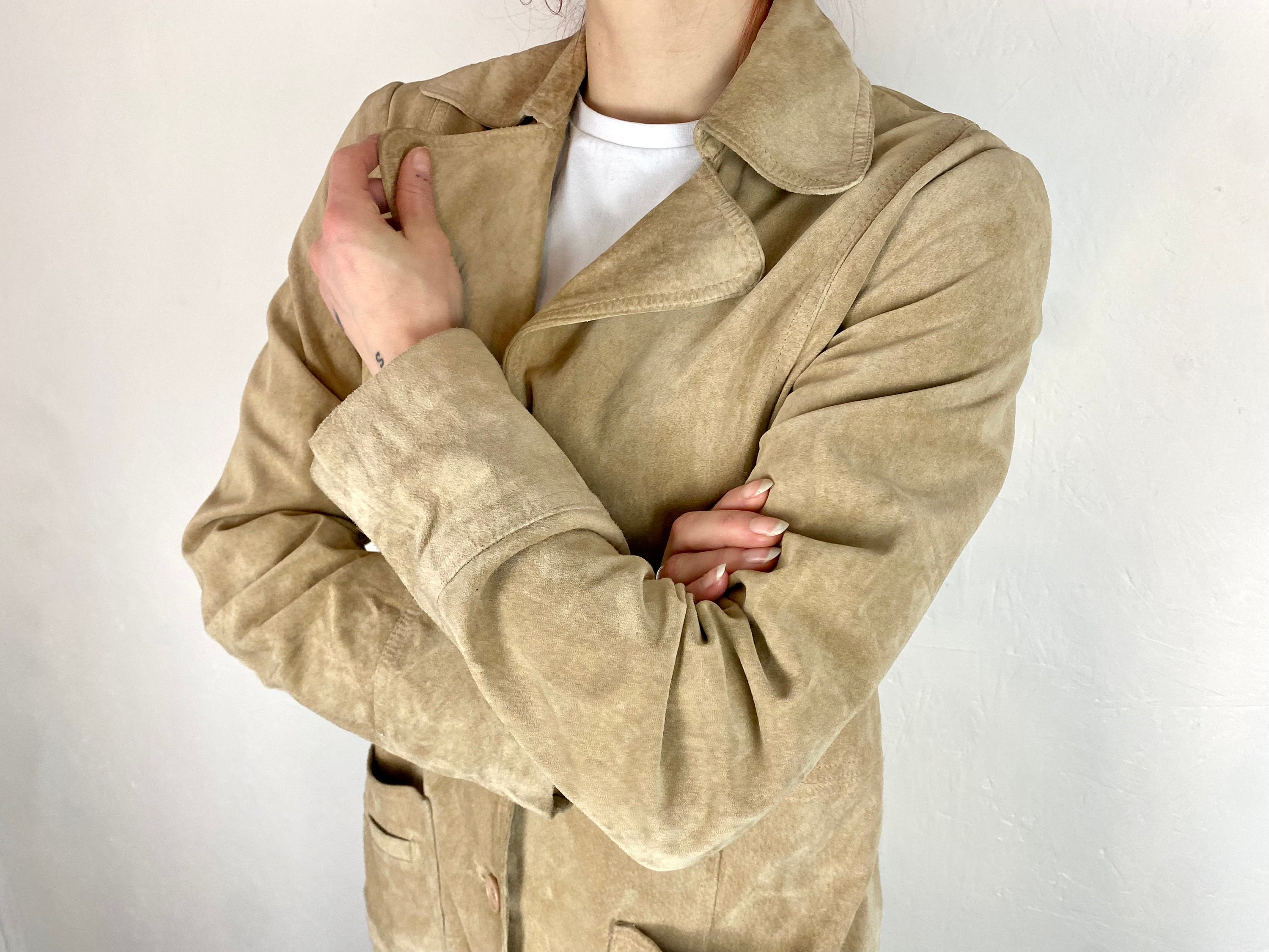 Leather Trench Coat “H&M” Y2K , Long Coat, Spring Vibe Leather Trench Coat “H&M” Y2K , Long Coat, Spring Vibe