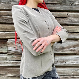 Vintage Gray Blazer: Italian Tailored Slim Fit Jacket, Size M