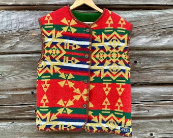 Chaleco cálido colorido, chaleco acolchado, chaleco bohemio de invierno, talla M/L