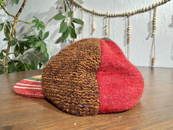 Wool patchwork baseball cap, colourful fun woolen… - image 7