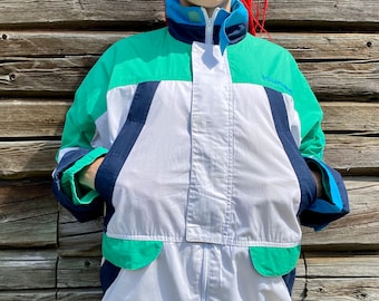 Veste De Survêtement Coupe-vent Hummel Vintage – Années 80/90 – Taille M – Multicolore Rayures