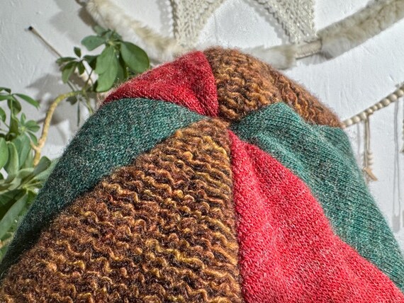 Wool patchwork baseball cap, colourful fun woolen… - image 3