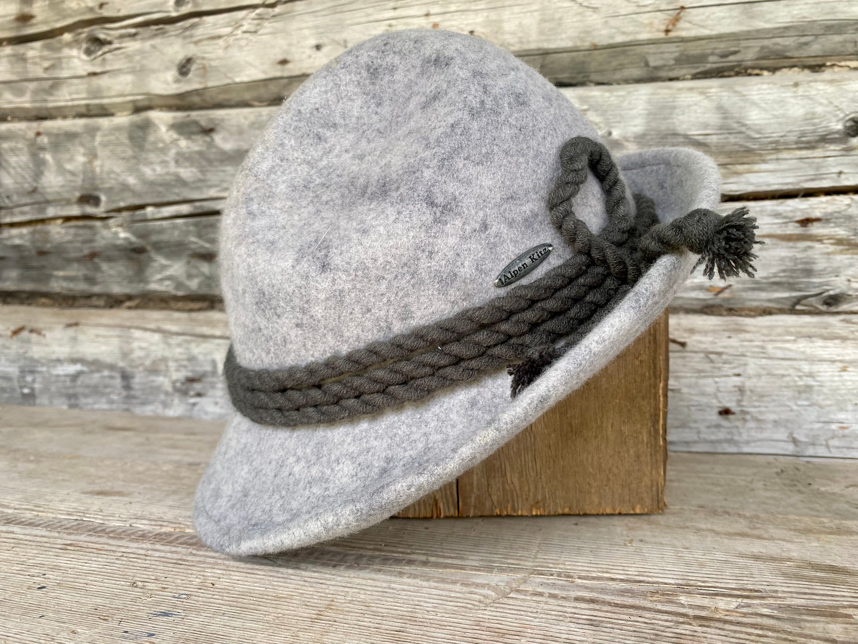Alpen Kitz Dark Gray Wool Hat Made in Germany Sz XL Gray German Alpine Style Hat Fit for Oktoberfest Festival main image 3