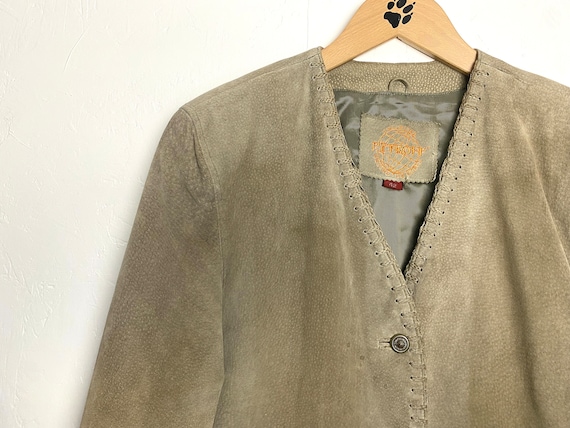 Greenish leather blazer jacket from Petroff, West… - image 2