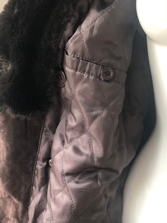 Vintage women’s leather coat, winter parka, brown… - image 6
