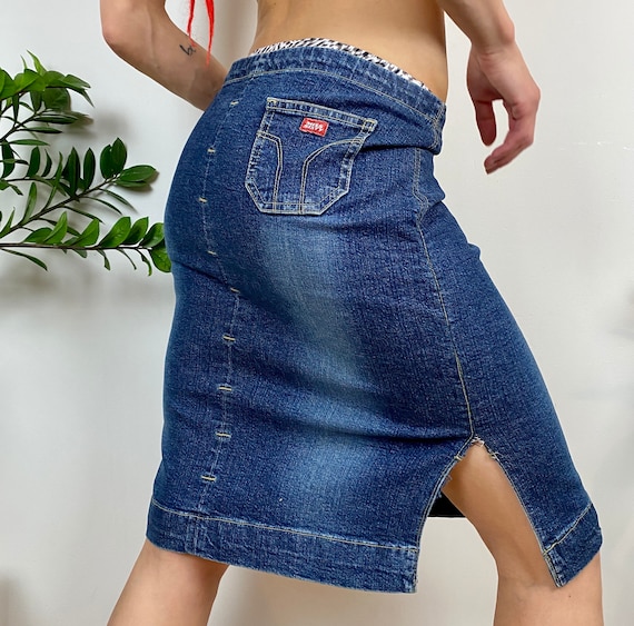 Miss Sixty Skirt, denim bottoms, Blue vintage mid… - image 1