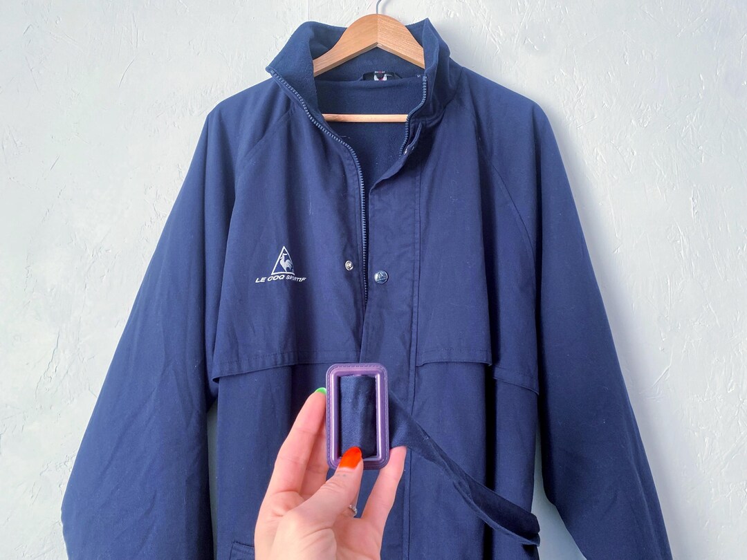 Trench-coat Le Coq Sportif vintage cache-poussière en coton bleu