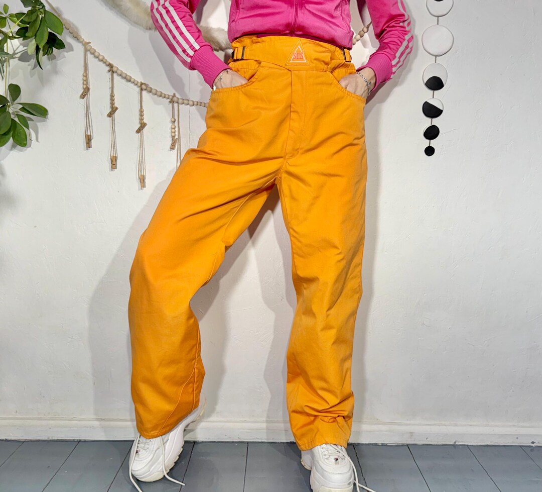SOS スキーウェアズボン Vintage Orange SOS Ski Pants, Weather Protect Snowboarding Bottoms