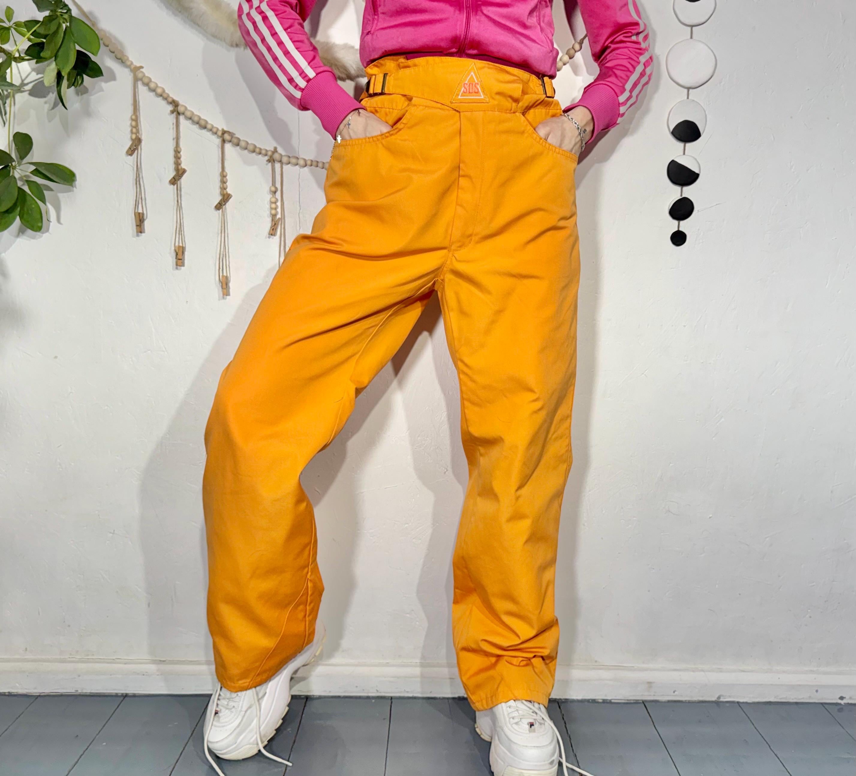 SOS スキーウェアズボン Vintage Orange SOS Ski Pants, Weather Protect Snowboarding Bottoms